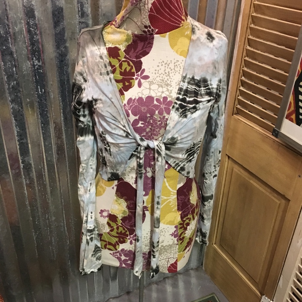 NWT Boho Tie-Dye Cropped Kimono